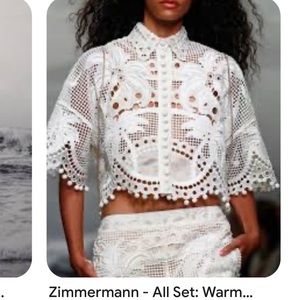 Brand new with tags, Zimmerman cropped, brightside embroidered resortwear